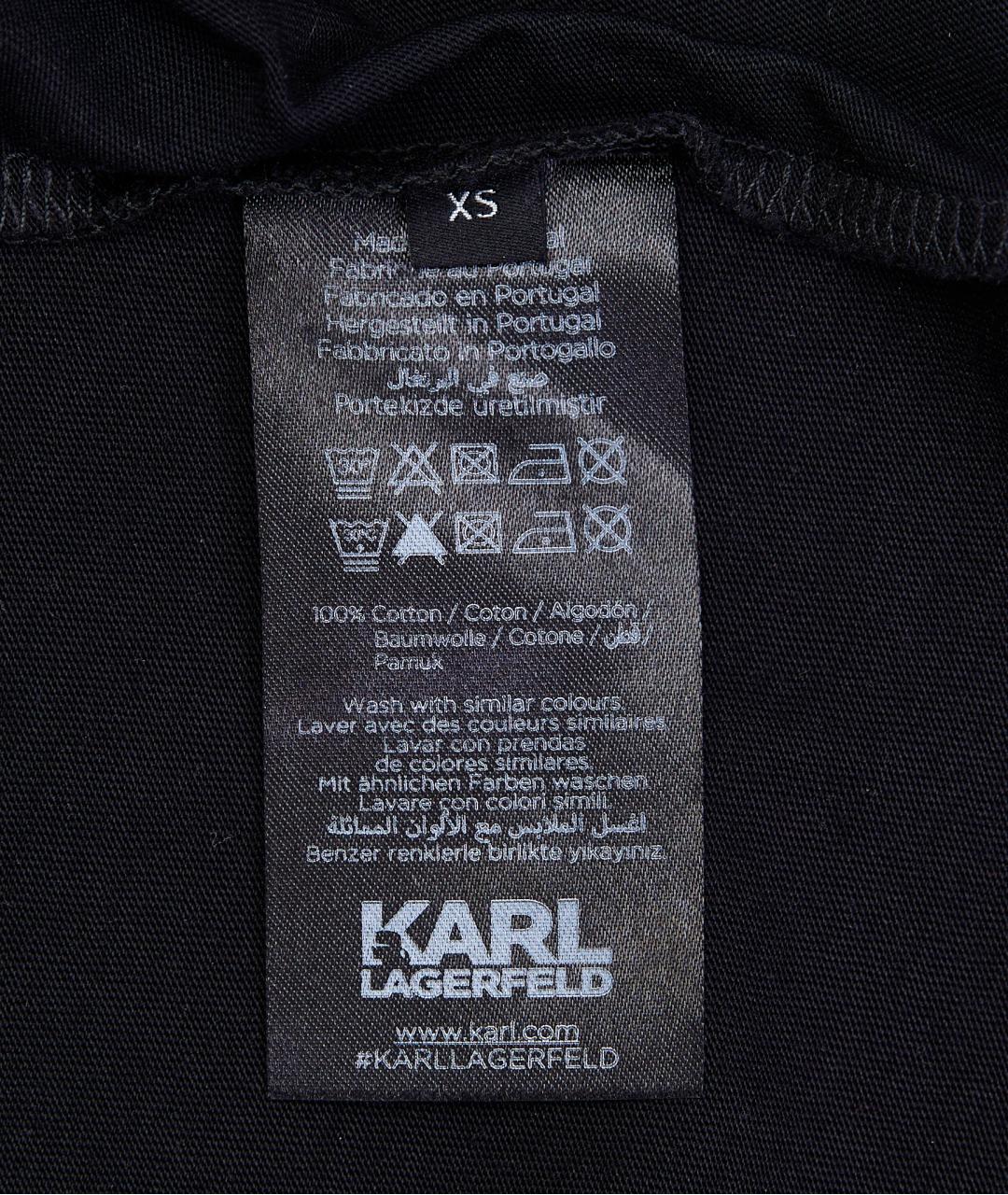 KARL LAGERFELD Черная хлопковая футболка, фото 4
