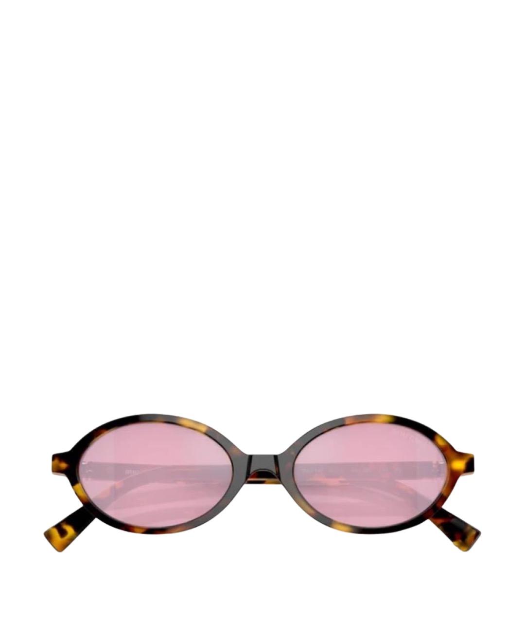 MIU MIU Коричневые пластиковые солнцезащитные очки, фото 1