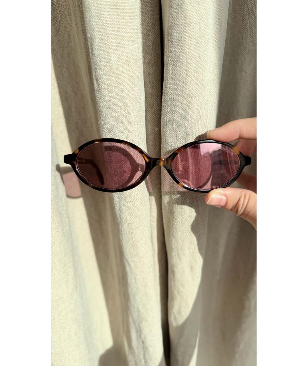 MIU MIU Коричневые пластиковые солнцезащитные очки, фото 2
