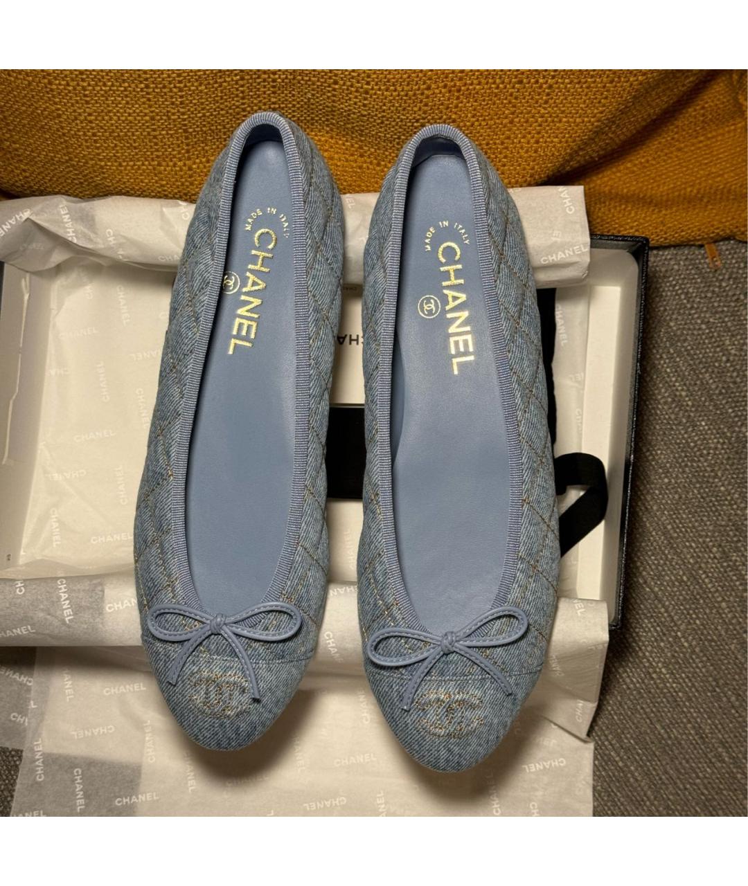 CHANEL Голубые туфли, фото 2