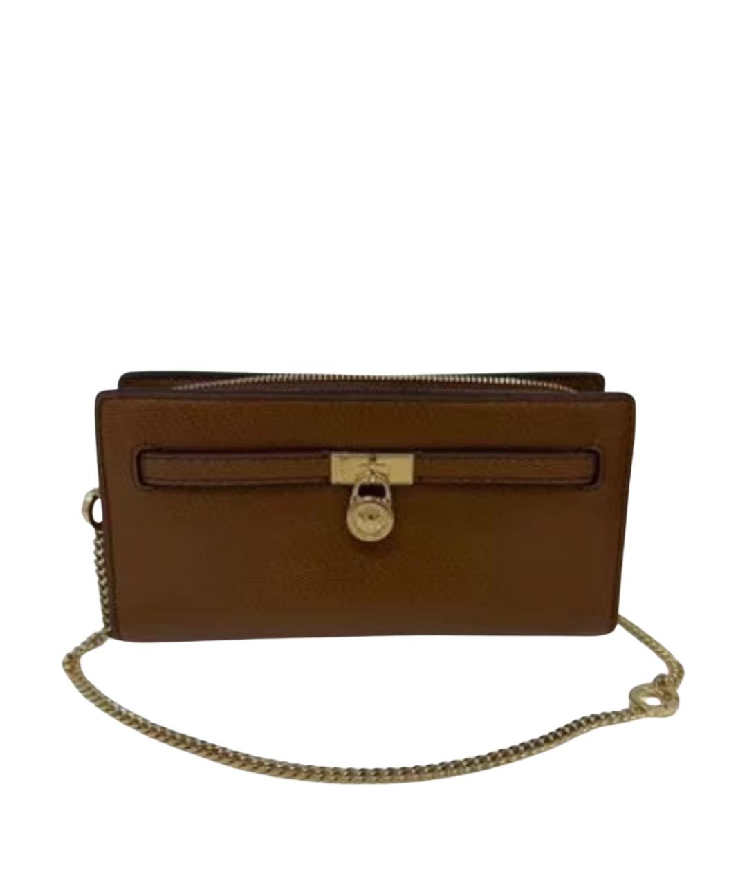 MICHAEL KORS Коричневая кожаная сумка через плечо, фото 1