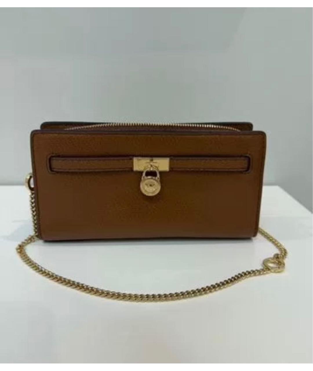 MICHAEL KORS Коричневая кожаная сумка через плечо, фото 3