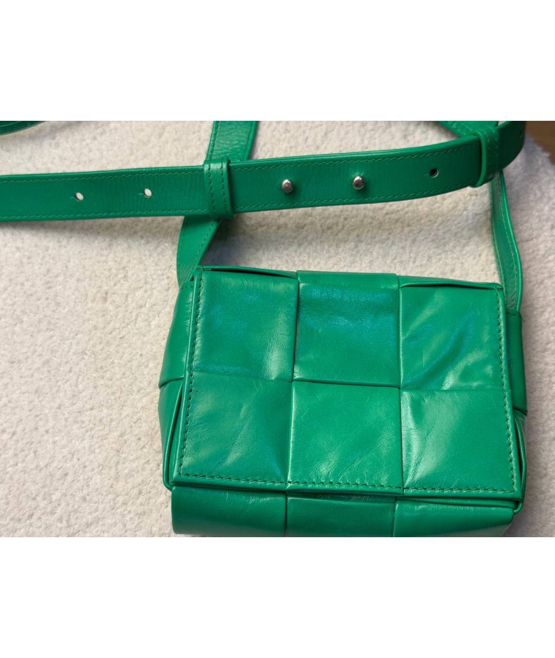 BOTTEGA VENETA Зеленая кожаная сумка через плечо, фото 2