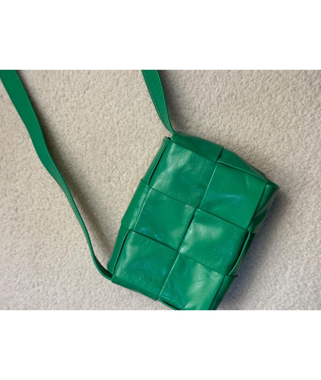 BOTTEGA VENETA Зеленая кожаная сумка через плечо, фото 3