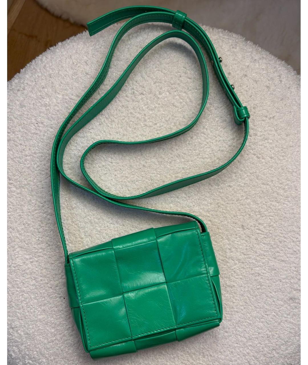 BOTTEGA VENETA Зеленая кожаная сумка через плечо, фото 6