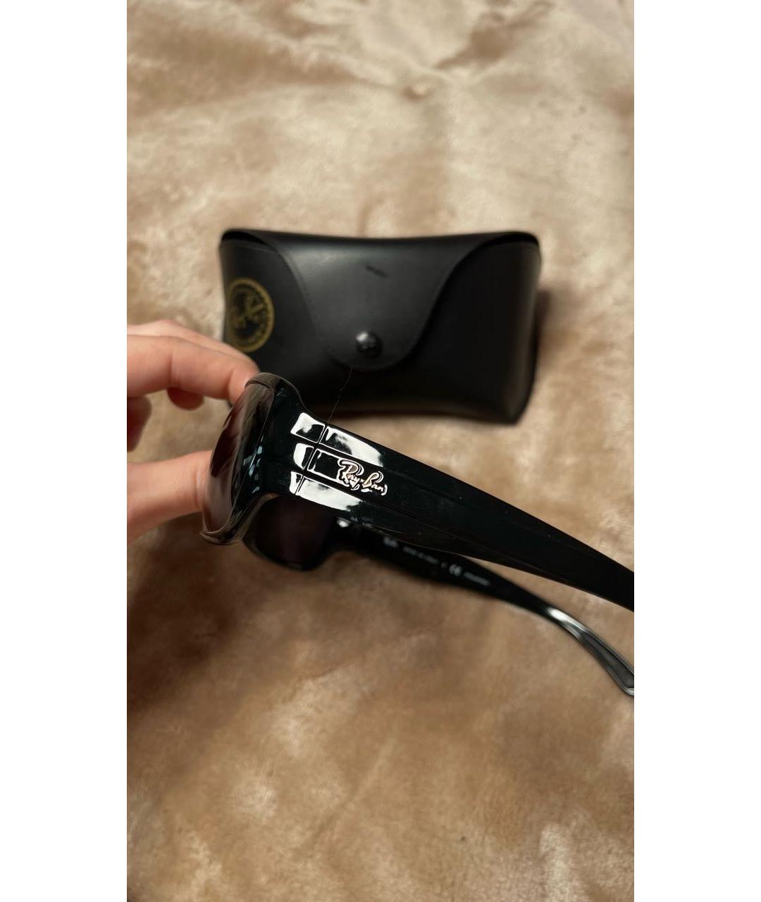 RAY BAN Черные пластиковые солнцезащитные очки, фото 3