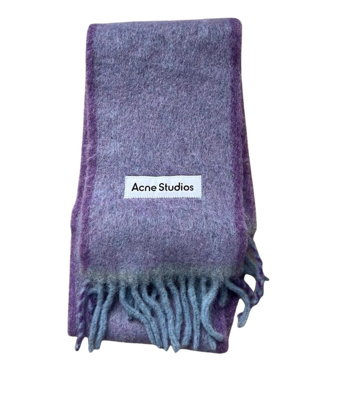 ACNE STUDIOS Фиолетовый шерстяной шарф, фото 1