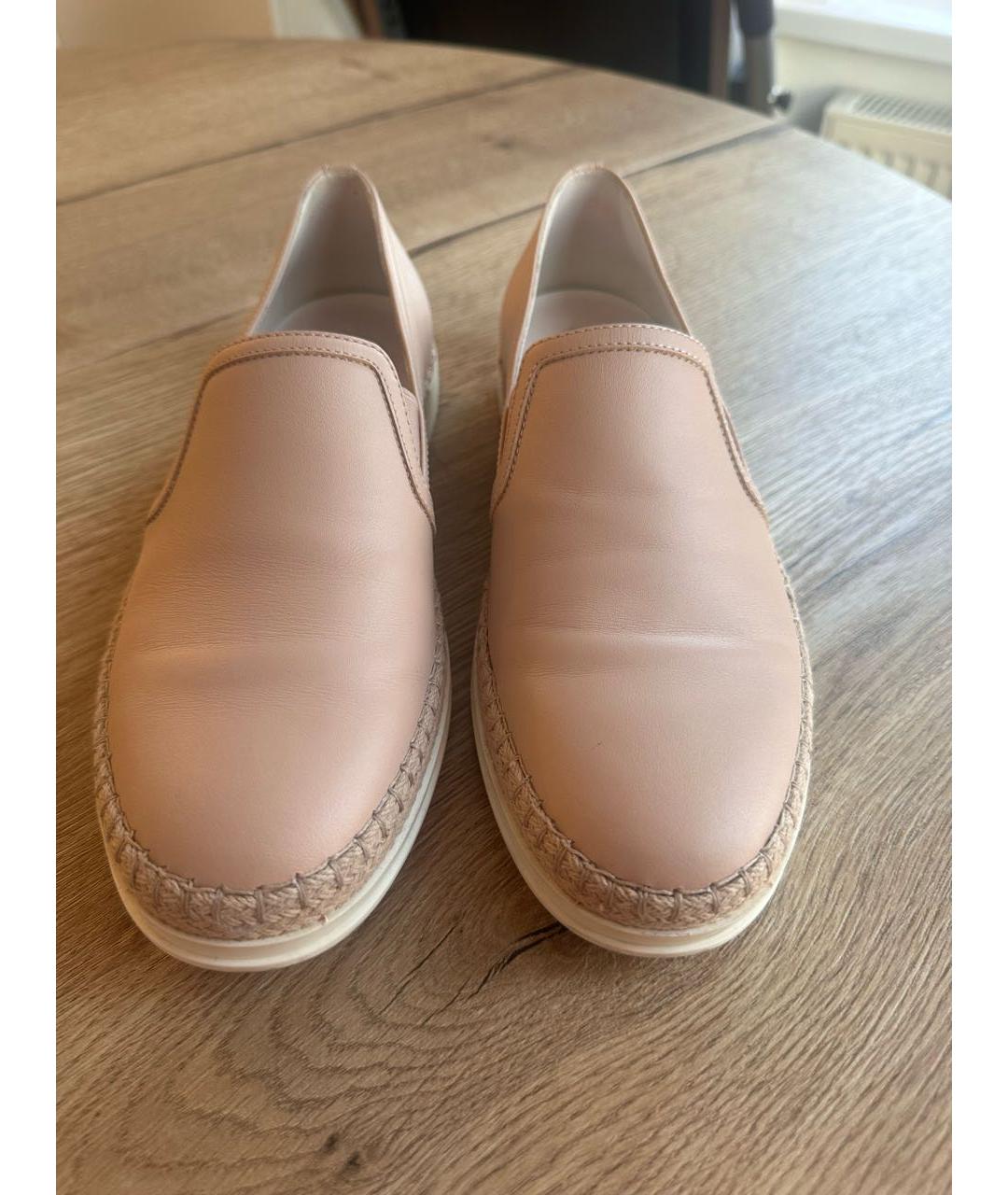 TOD'S Бежевые кожаные мокасины, фото 2