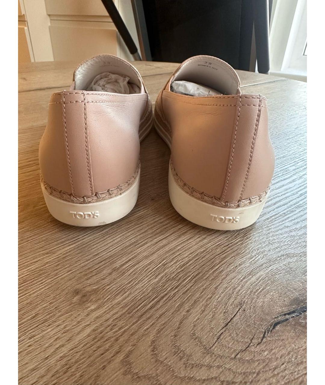 TOD'S Бежевые кожаные мокасины, фото 4
