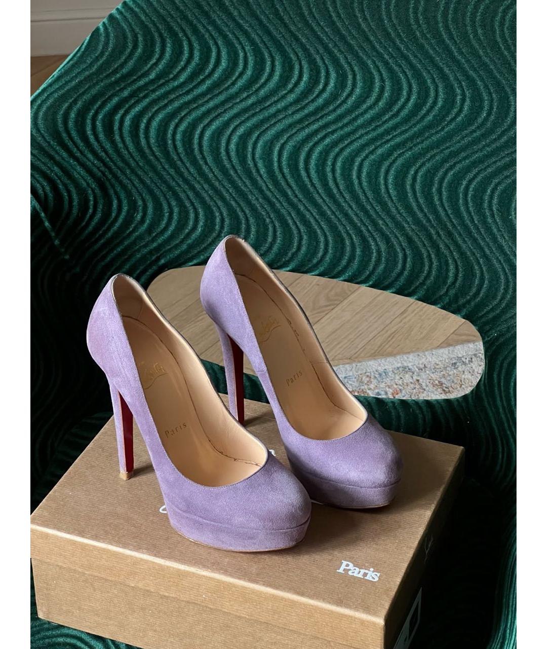 CHRISTIAN LOUBOUTIN Фиолетовые замшевые туфли, фото 2