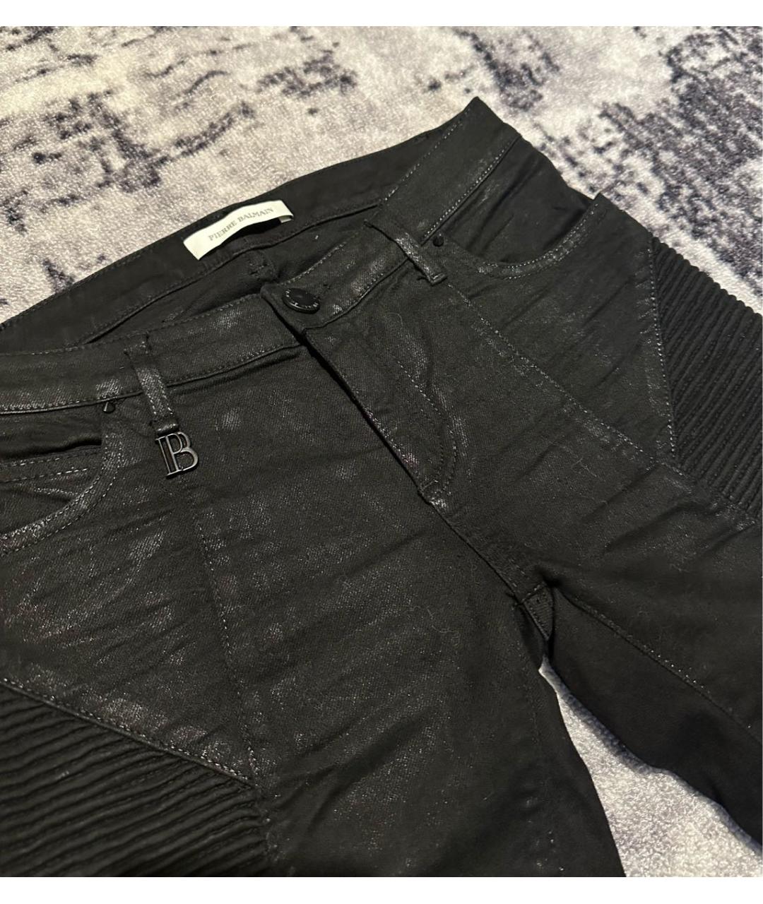PIERRE BALMAIN Черные хлопко-эластановые джинсы слим, фото 4