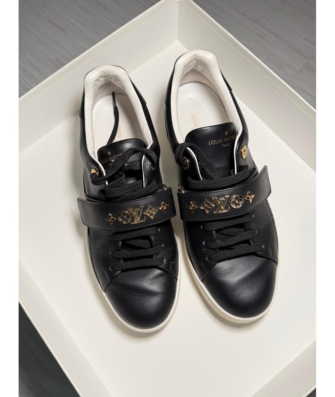 LOUIS VUITTON Черные кожаные кеды, фото 2