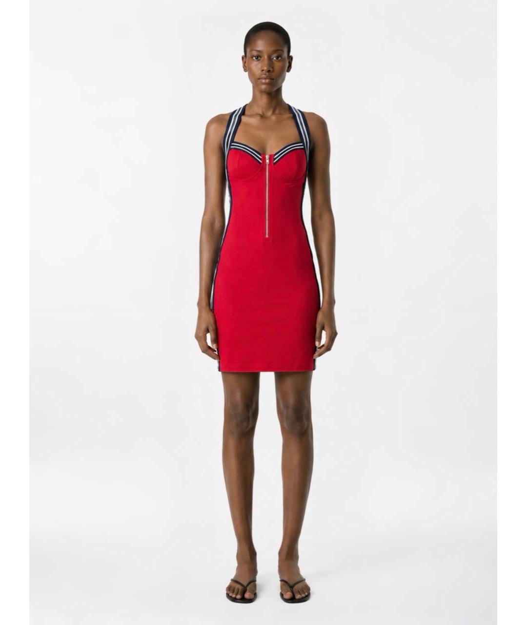 LOVE MOSCHINO Красное хлопковое повседневное платье, фото 2