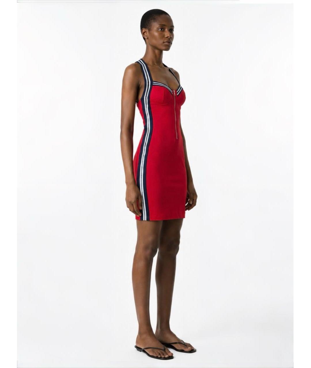 LOVE MOSCHINO Красное хлопковое повседневное платье, фото 3