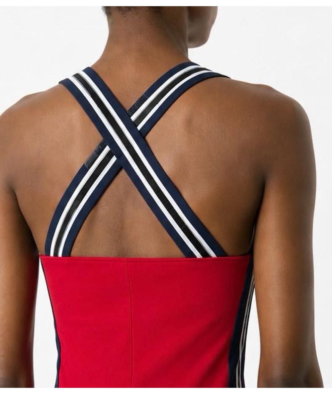LOVE MOSCHINO Красное хлопковое повседневное платье, фото 5