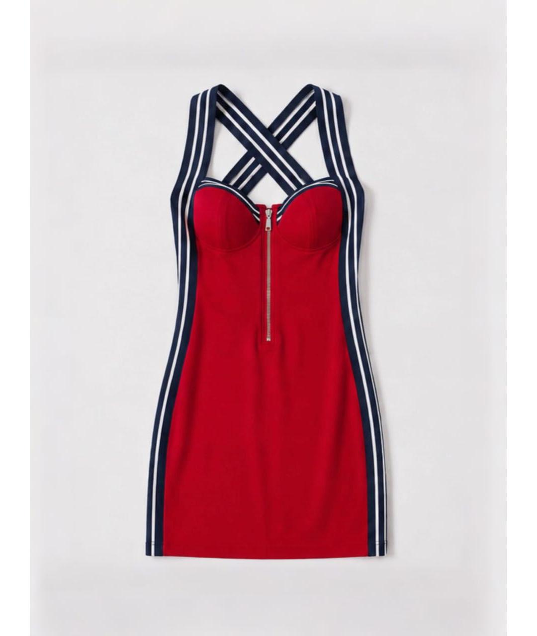 LOVE MOSCHINO Красное хлопковое повседневное платье, фото 6