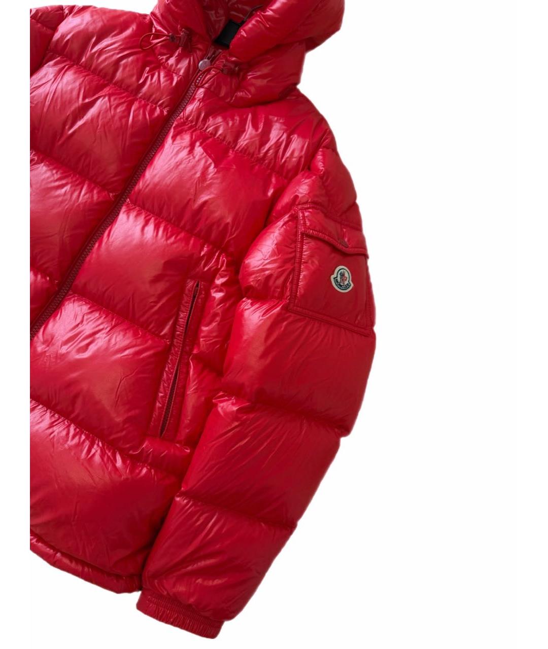 MONCLER Красный нейлоновый пуховик, фото 2