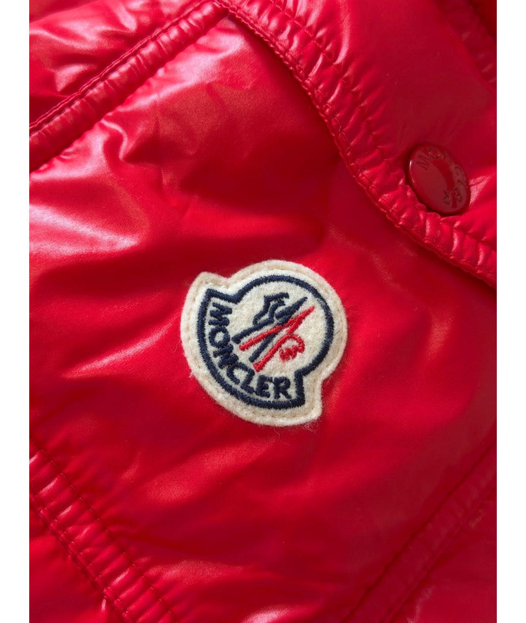 MONCLER Красный нейлоновый пуховик, фото 6