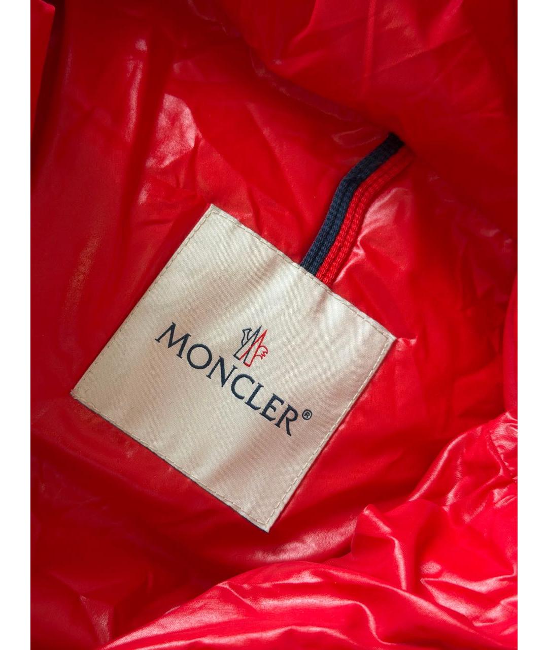 MONCLER Красный нейлоновый пуховик, фото 8