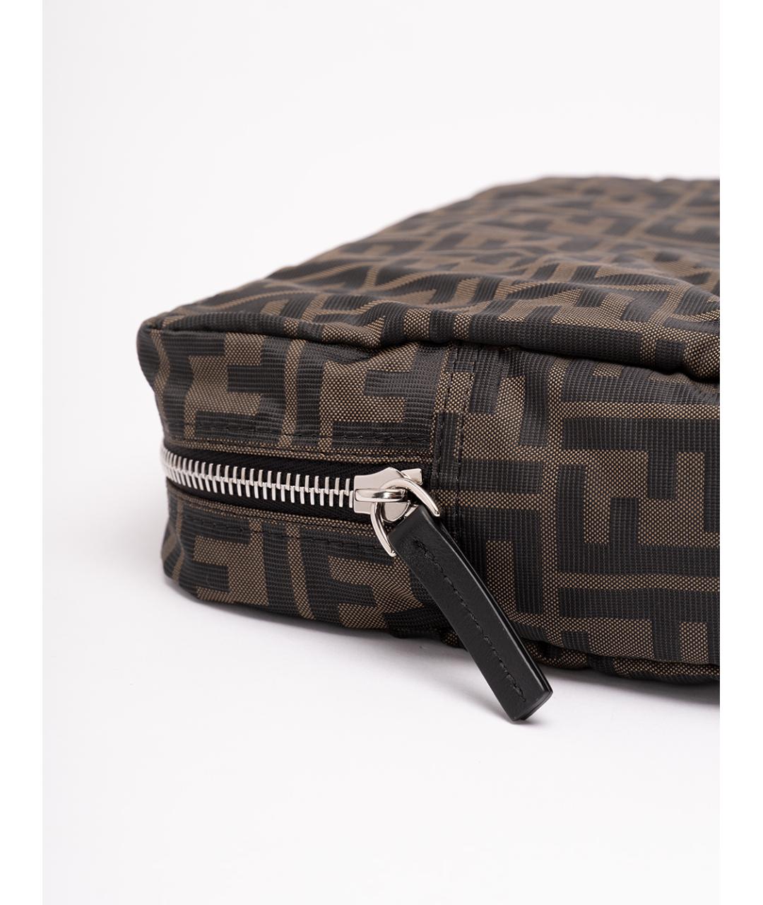 FENDI Черная синтетическая барсетка, фото 4