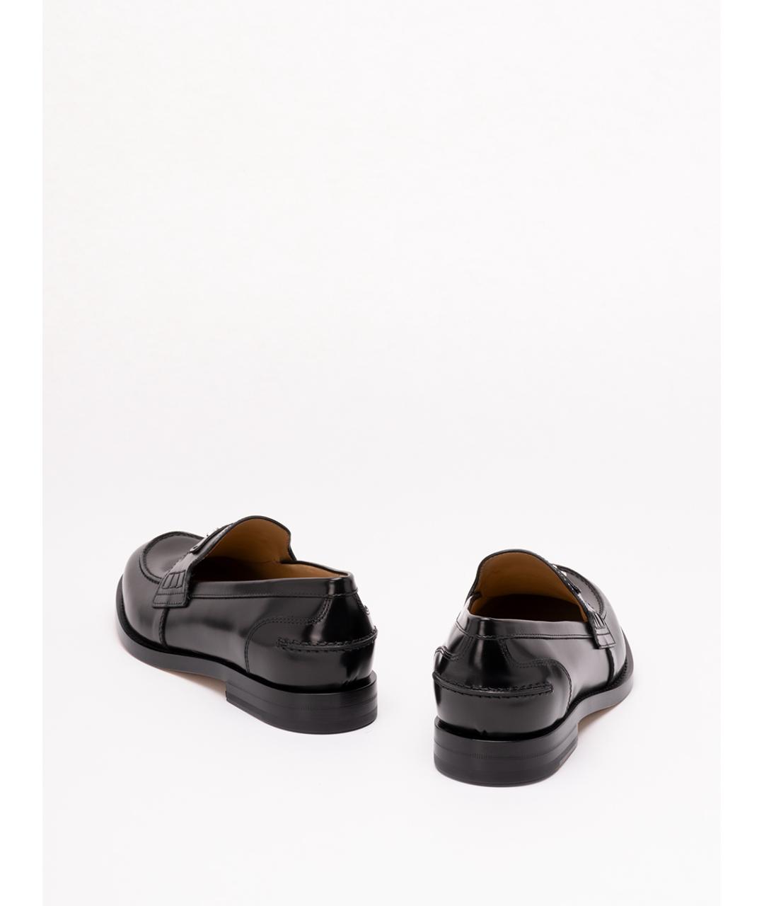 FENDI Черные кожаные лоферы, фото 3