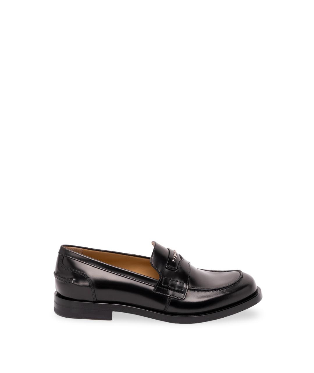 FENDI Черные кожаные лоферы, фото 7