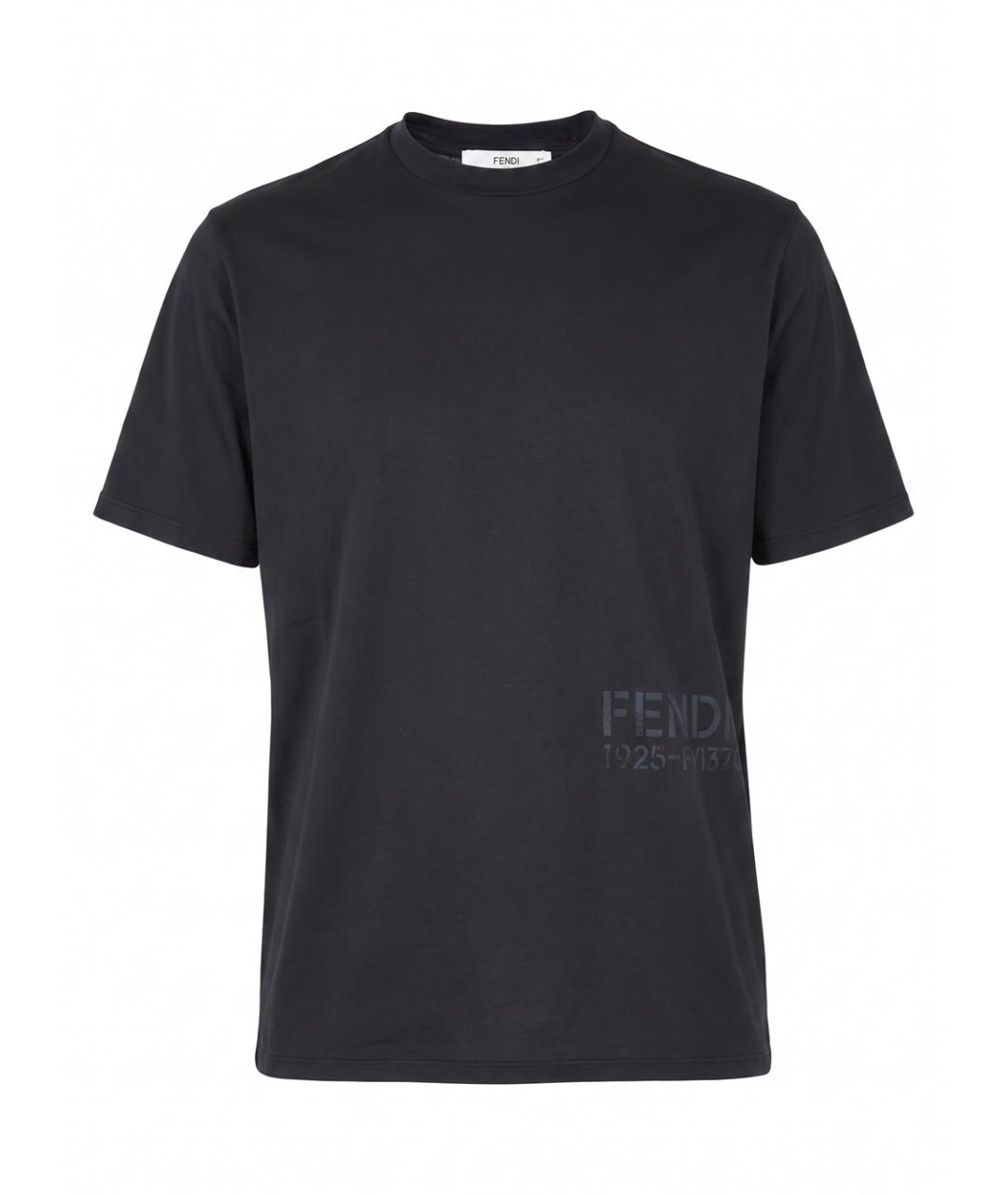 FENDI Черная хлопковая футболка, фото 1