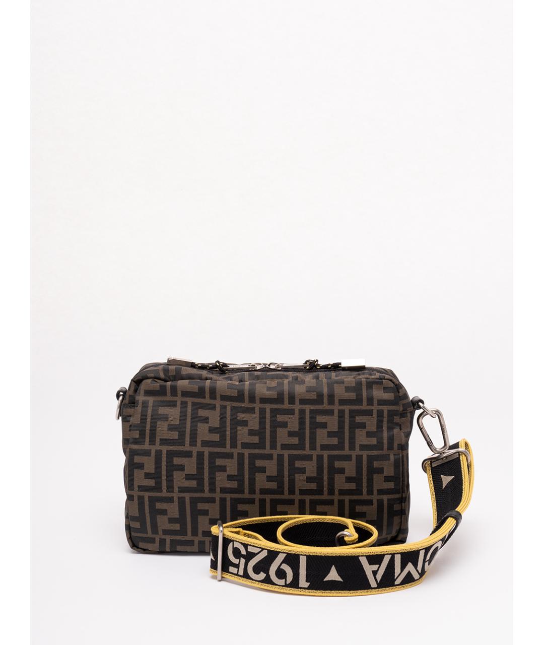 FENDI Коричневая тканевая сумка на плечо, фото 2