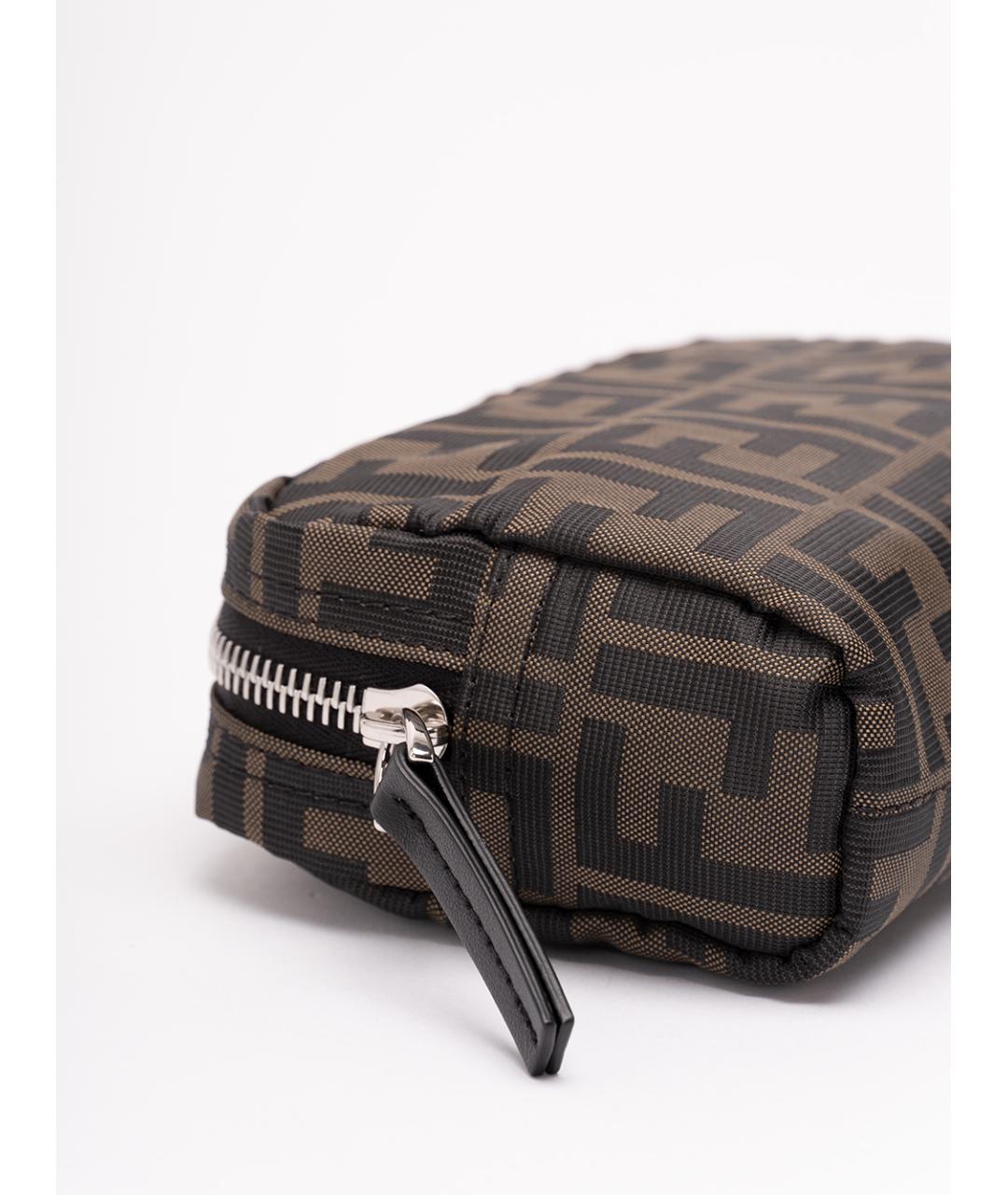 FENDI Черная синтетическая барсетка, фото 4