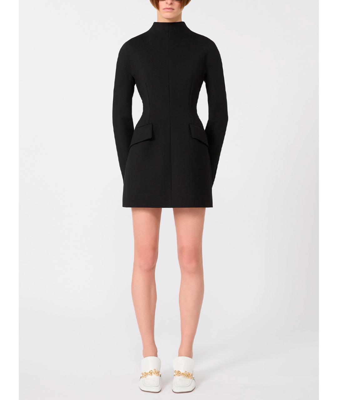 SPORTMAX Черное полиэстеровое платье, фото 3