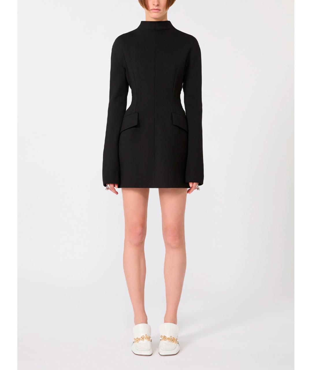 SPORTMAX Черное полиэстеровое платье, фото 5