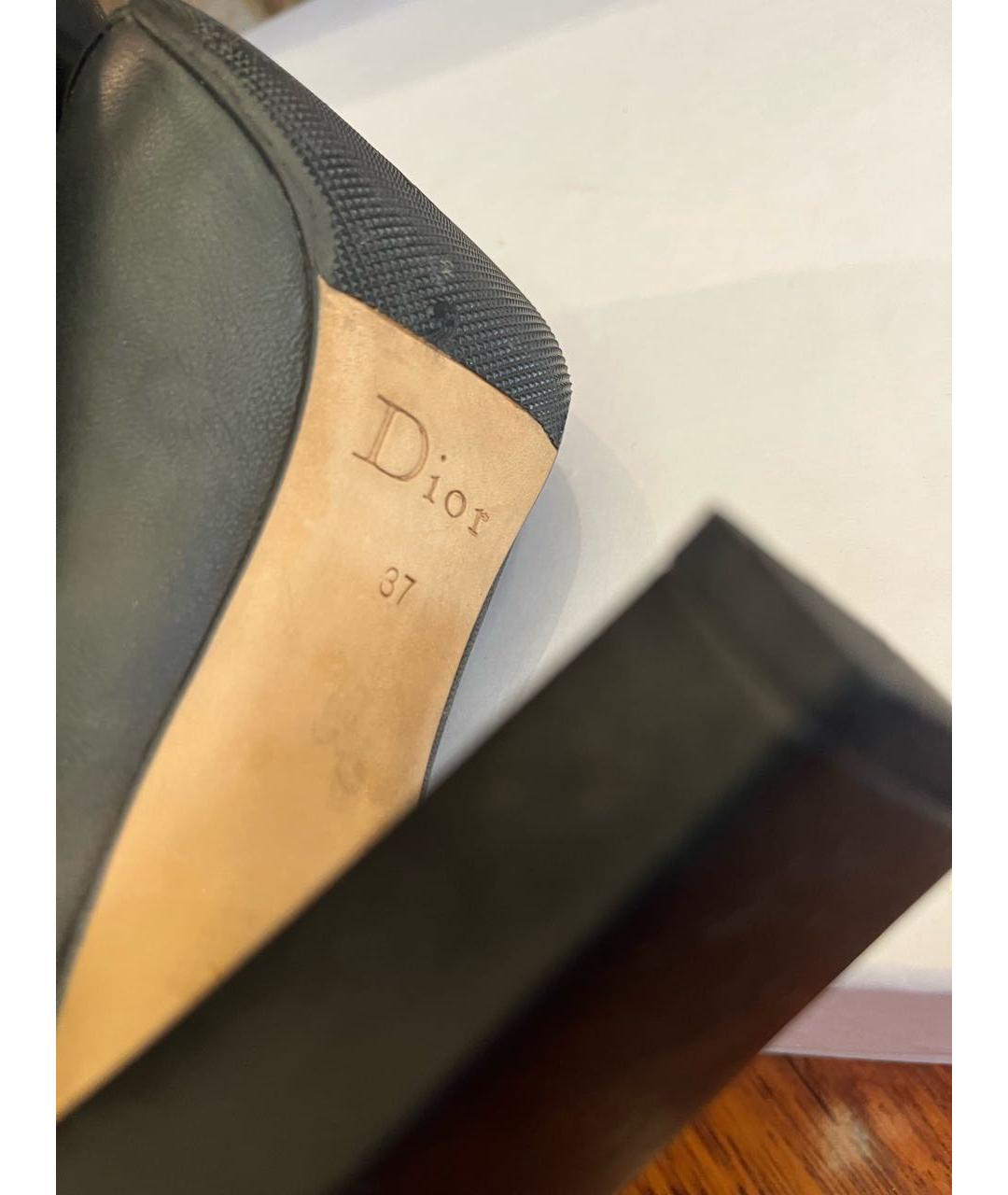 CHRISTIAN DIOR Черные кожаные сапоги, фото 3
