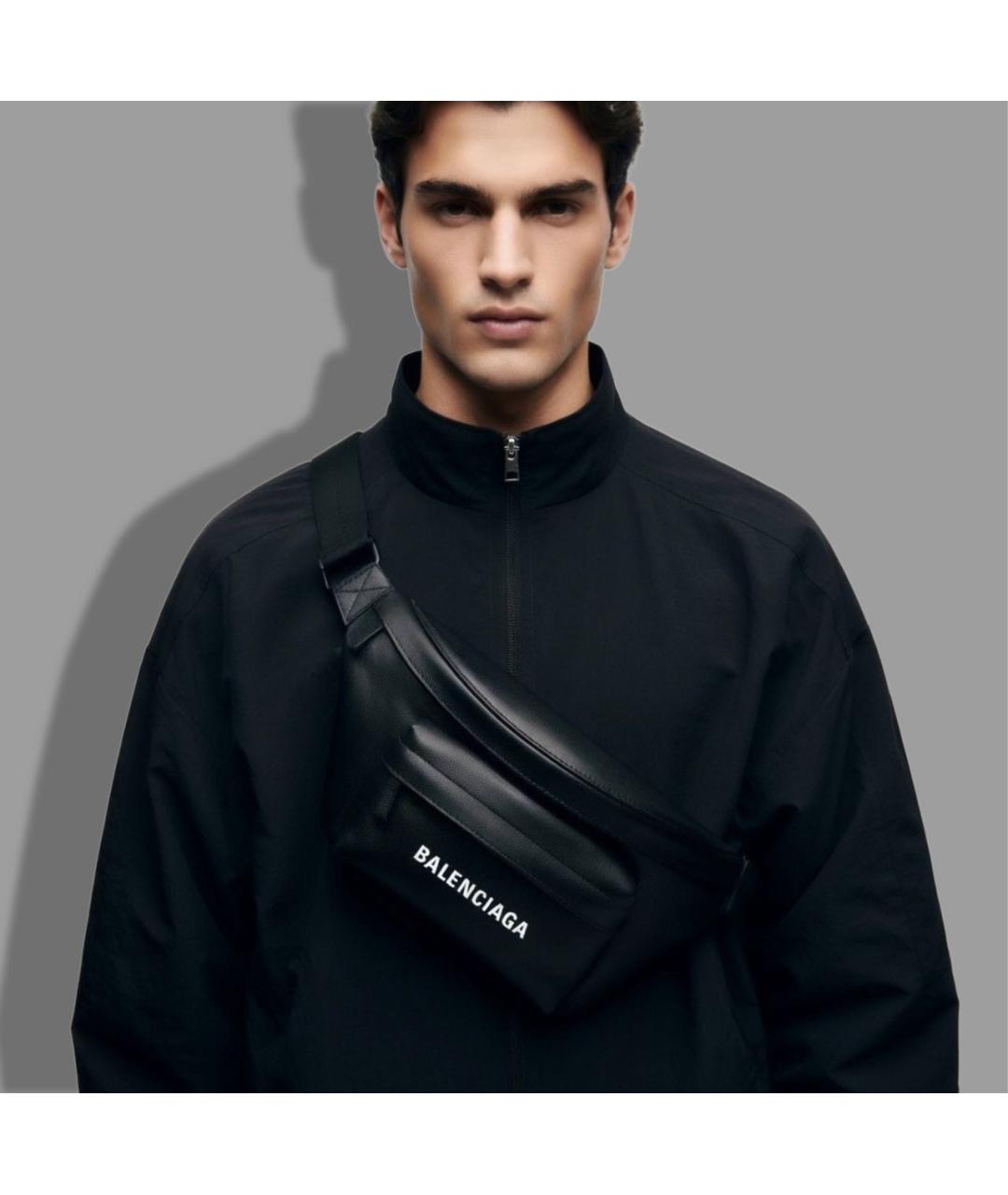 BALENCIAGA Черная кожаная сумка на плечо, фото 5