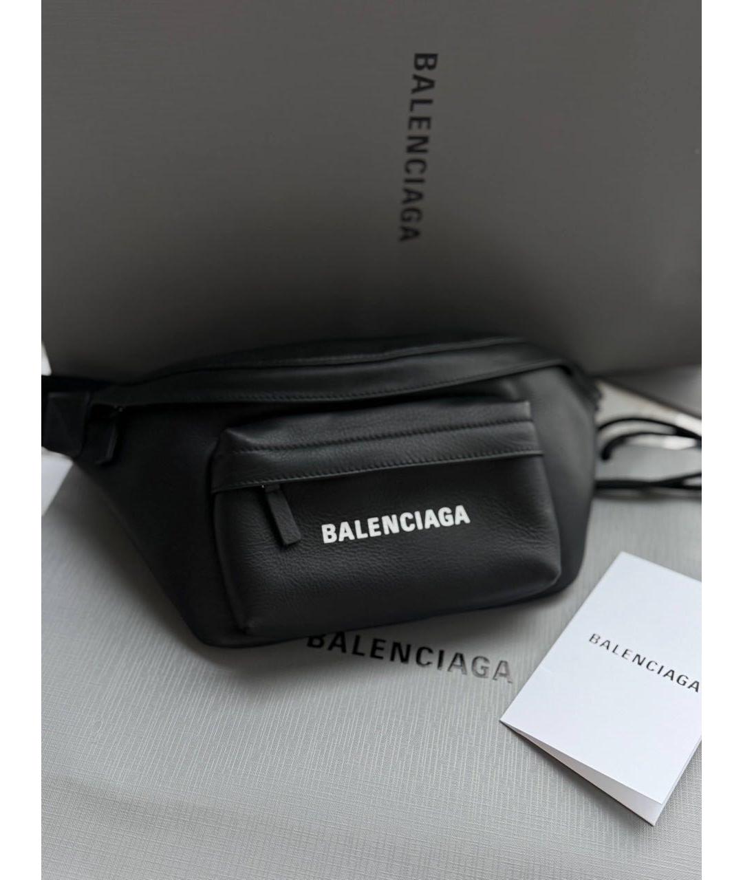 BALENCIAGA Черная кожаная сумка на плечо, фото 6