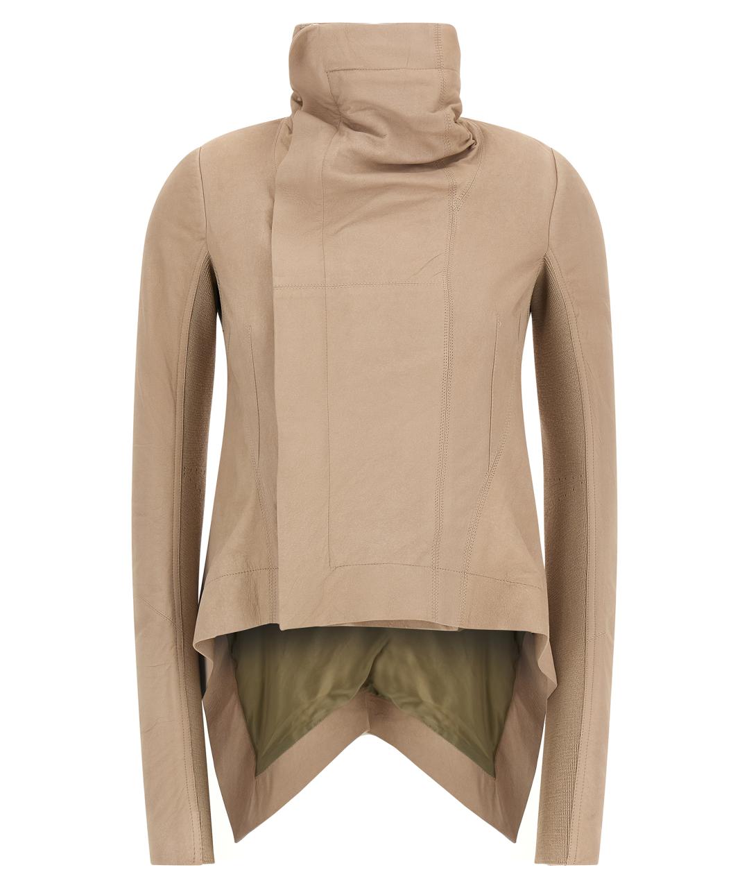 RICK OWENS Бежевая кожаная куртка, фото 1
