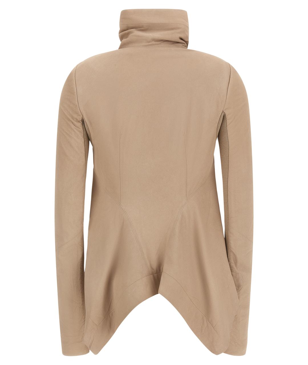 RICK OWENS Бежевая кожаная куртка, фото 2