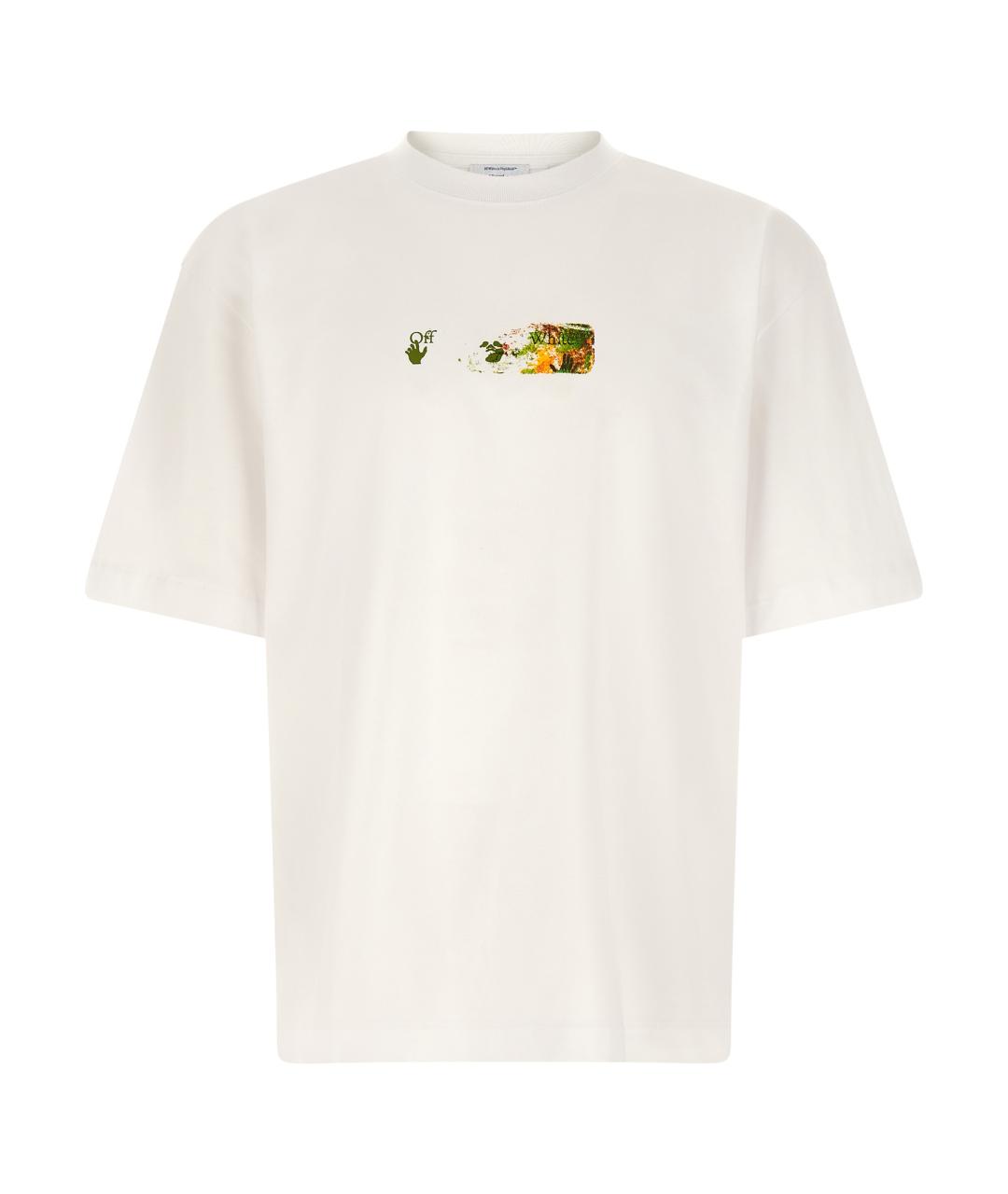OFF-WHITE Белая хлопковая футболка, фото 1