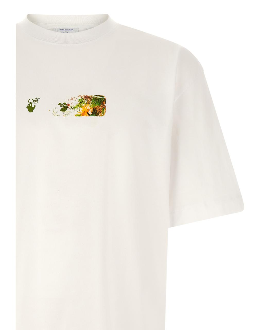 OFF-WHITE Белая хлопковая футболка, фото 3