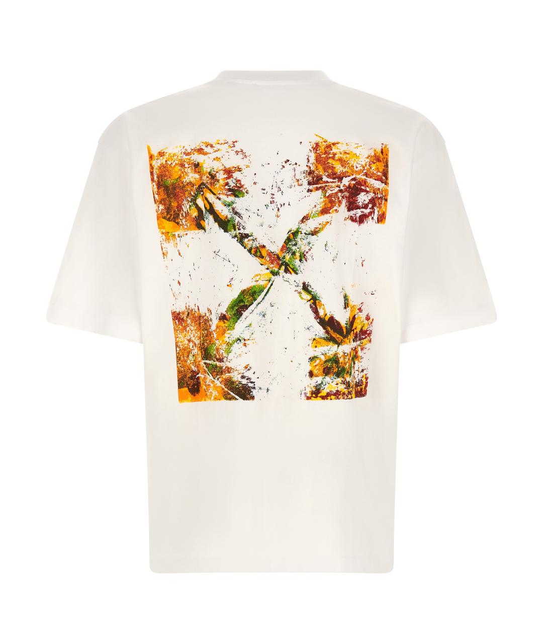 OFF-WHITE Белая хлопковая футболка, фото 2