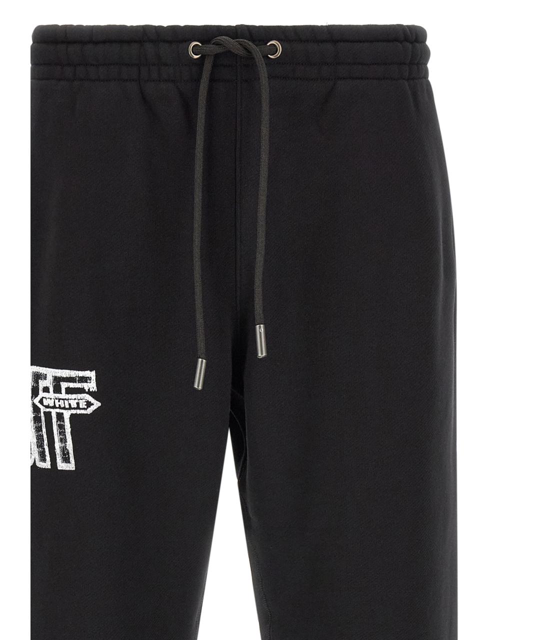 OFF-WHITE Черные хлопковые повседневные брюки, фото 3