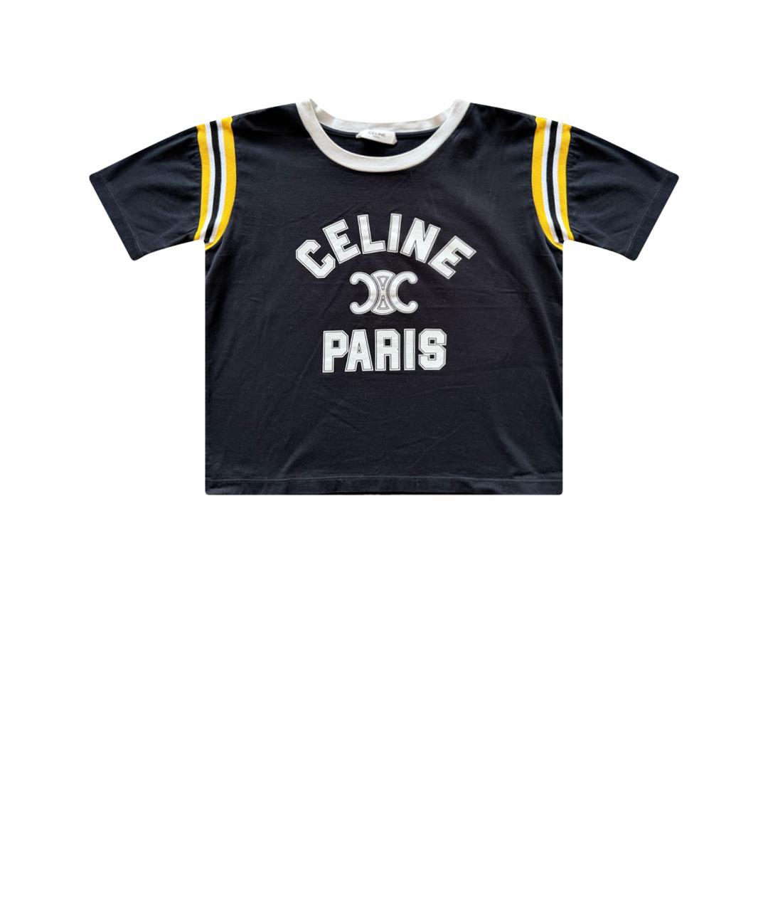 CELINE Черная хлопковая футболка, фото 1