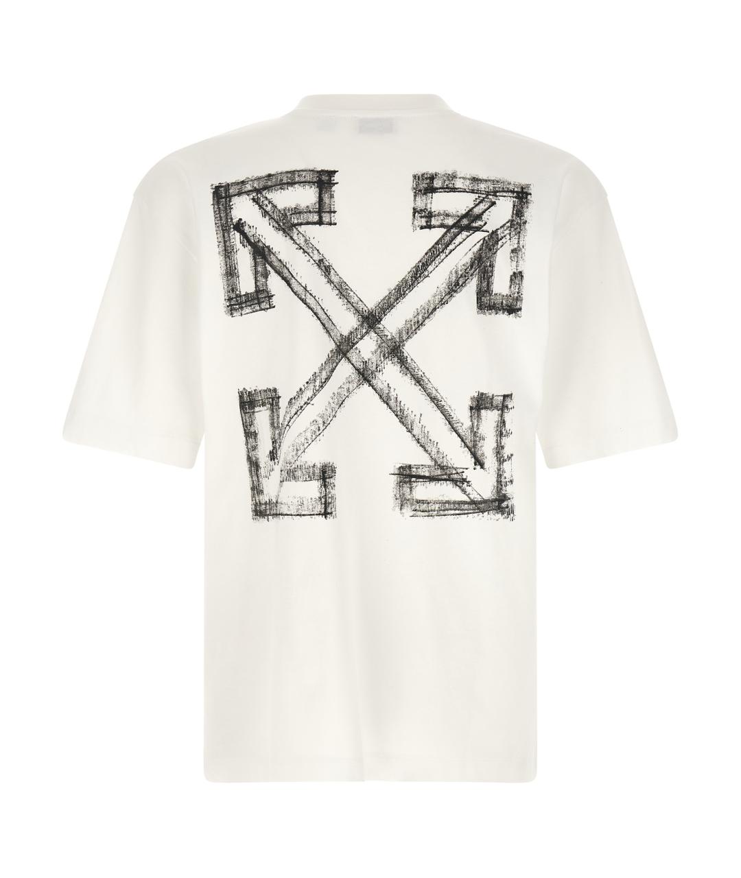 OFF-WHITE Белая хлопковая футболка, фото 2