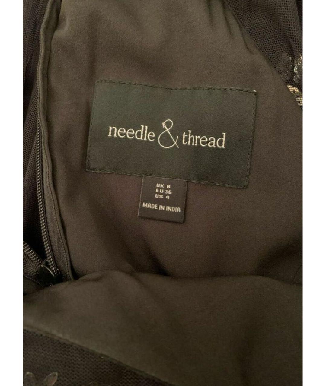 NEEDLE & THREAD Черное вискозное вечернее платье, фото 4