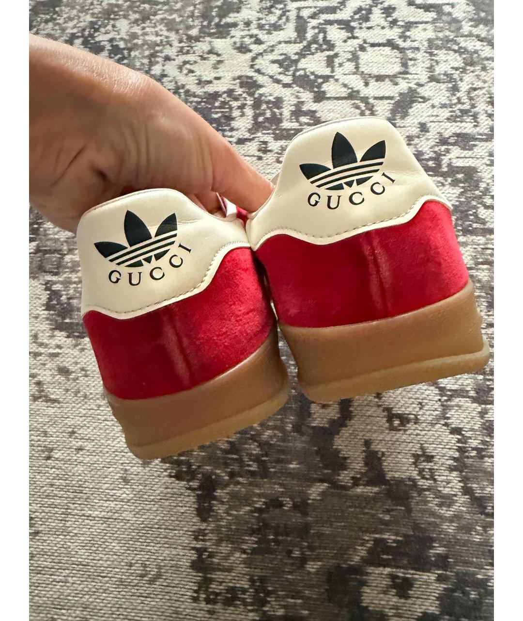 GUCCI Красные замшевые кеды, фото 3