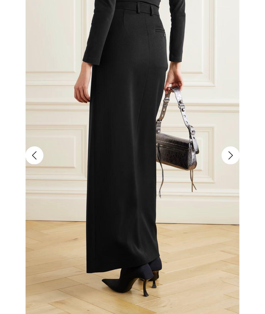 BALENCIAGA Черная шерстяная юбка макси, фото 4