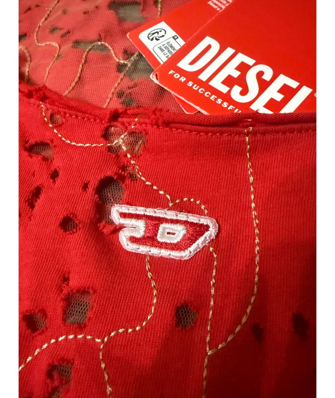 DIESEL Красное хлопковое вечернее платье, фото 4