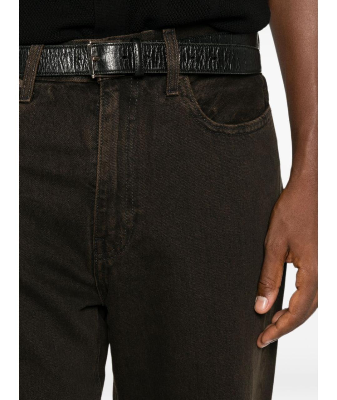 LEVI'S Коричневые хлопковые прямые джинсы, фото 4