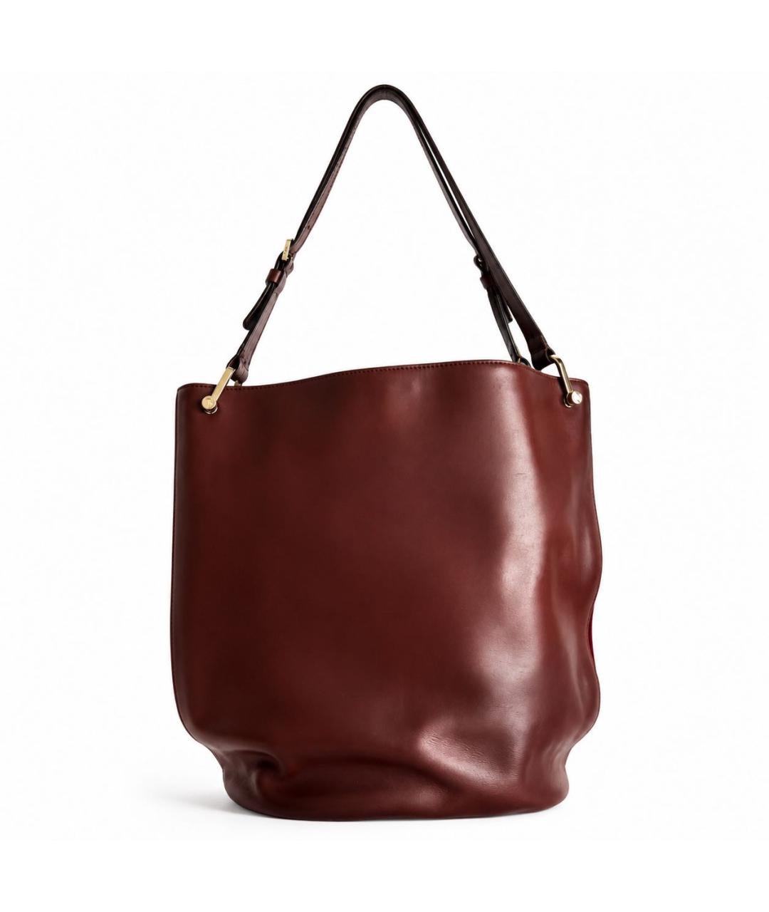 TOD'S Бордовая кожаная сумка тоут, фото 3