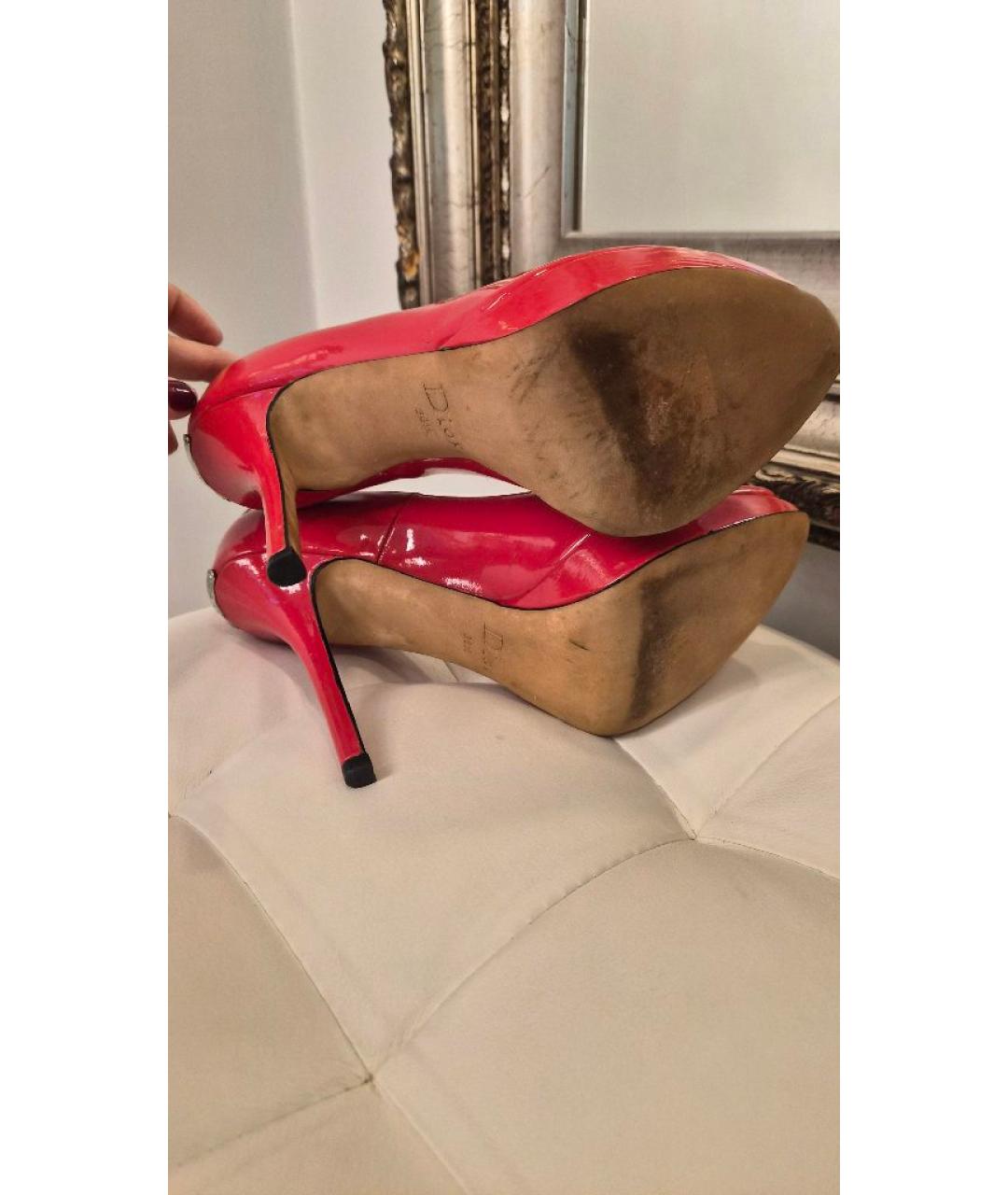 CHRISTIAN DIOR Красные туфли из лакированной кожи, фото 5