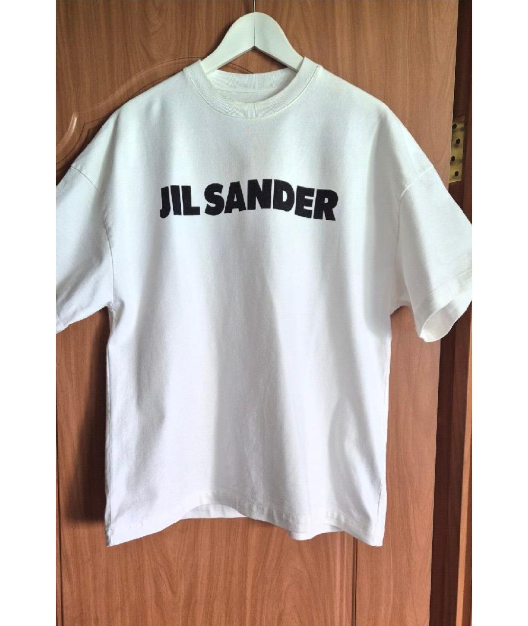 JIL SANDER Белая хлопковая футболка, фото 2